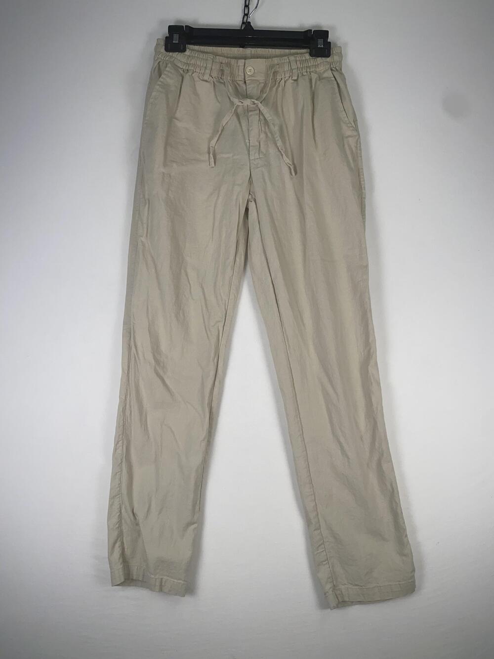 Sailwind Chino Pants Mens 30x30 Beige Linen Viscose Straight Leg Drawstring
